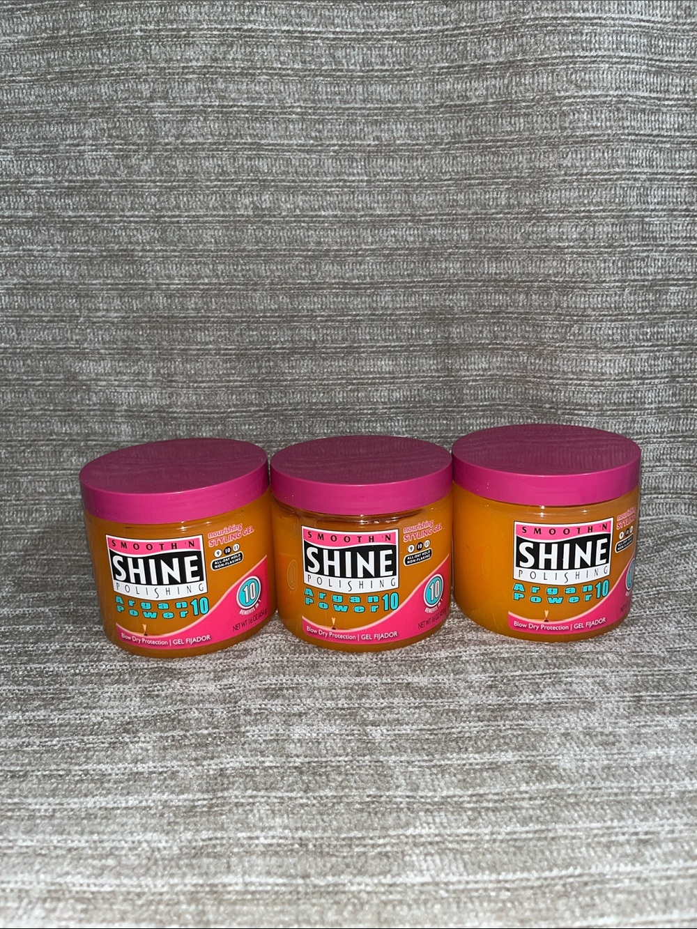 3 Smooth N Shine Argan Power 10 Nourishing Styling Gel 16oz Schwarzkopf 3 pack